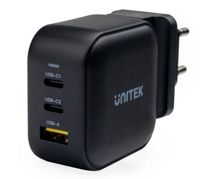 Ładowarka i akumulator Unitek GaN 66W (QC 3.0, PD, 2x USB-C, USB-A)